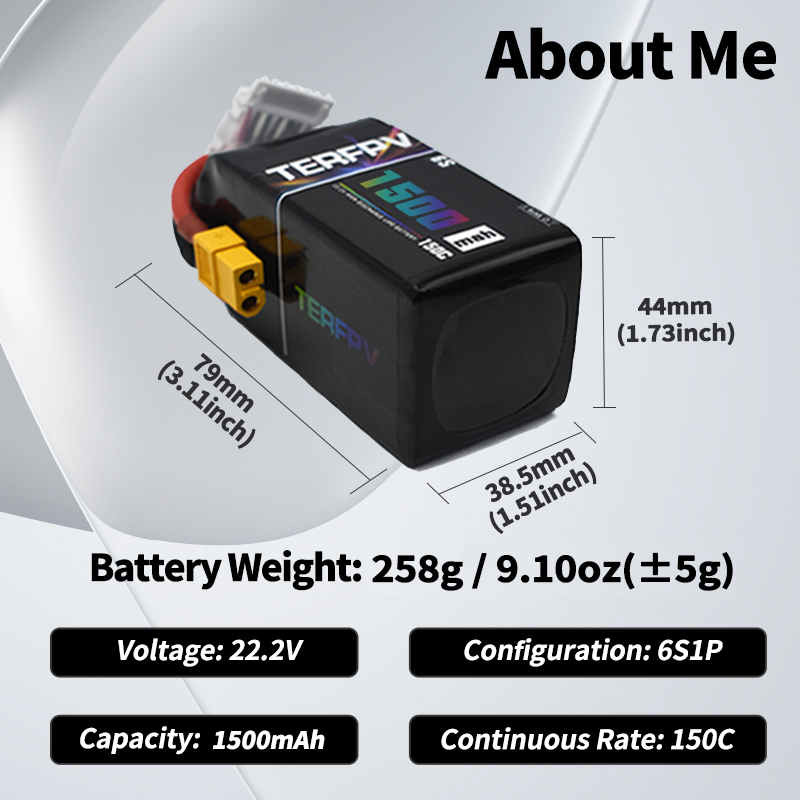 TERFPV แบตเตอรี่ลิโป้ 6S 22.2V - Drone Battery 6S บทวิจารณ์และราคา