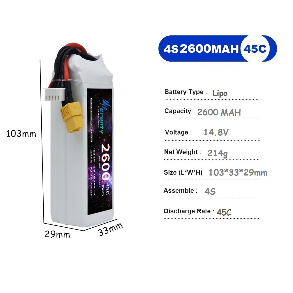 4S LiPo แบตเตอรี่ 14.8V 1500 m - Drone Battery Li-Ion บทวิจารณ์และราคา