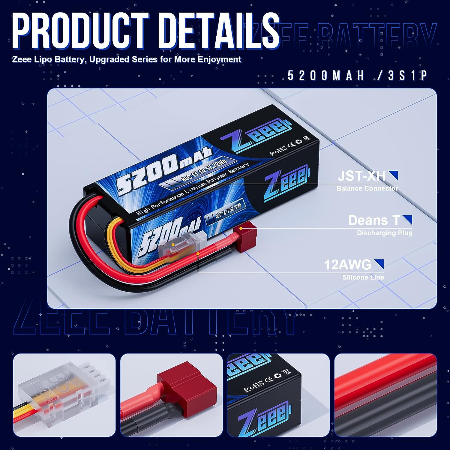 1/2pcs Zeee 3S 5200mAh แบตเตอร - Drone Battery 4S บทวิจารณ์และราคา
